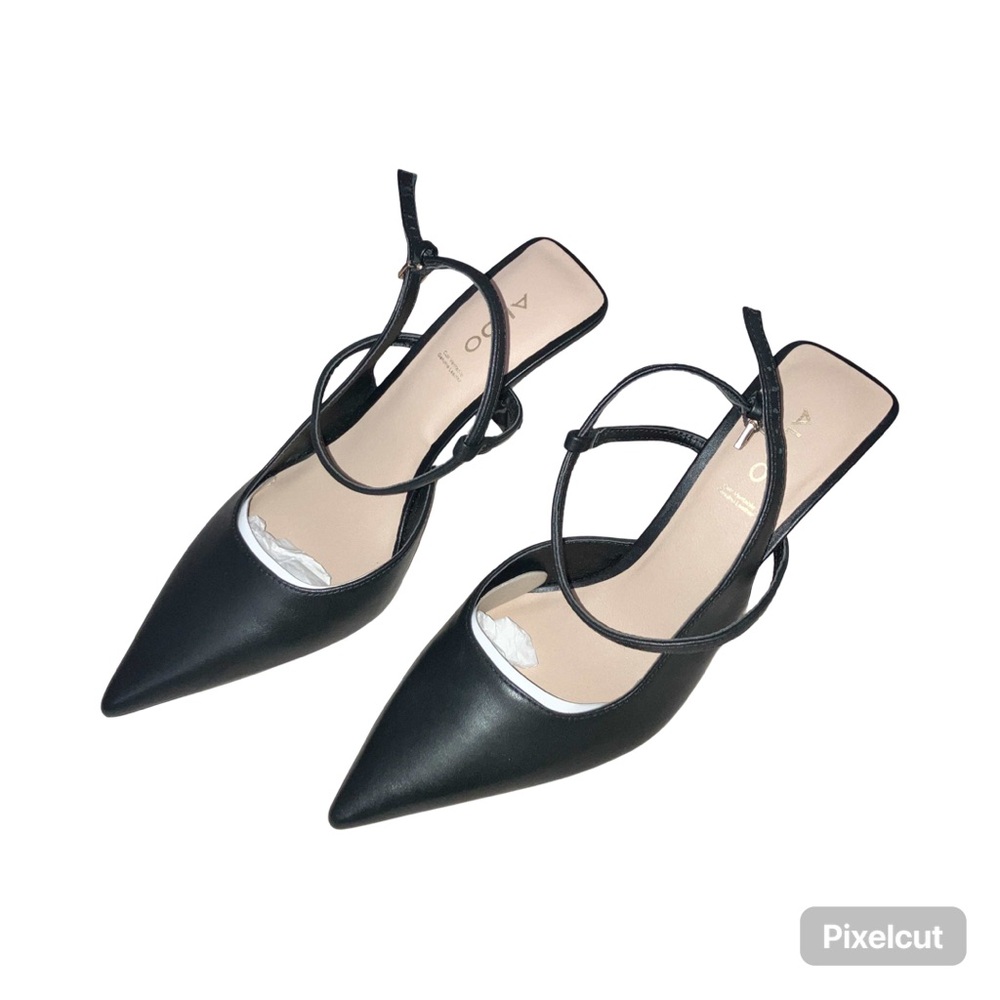 Aldo Brunette Strappy Pointed-Toe Heels - Black